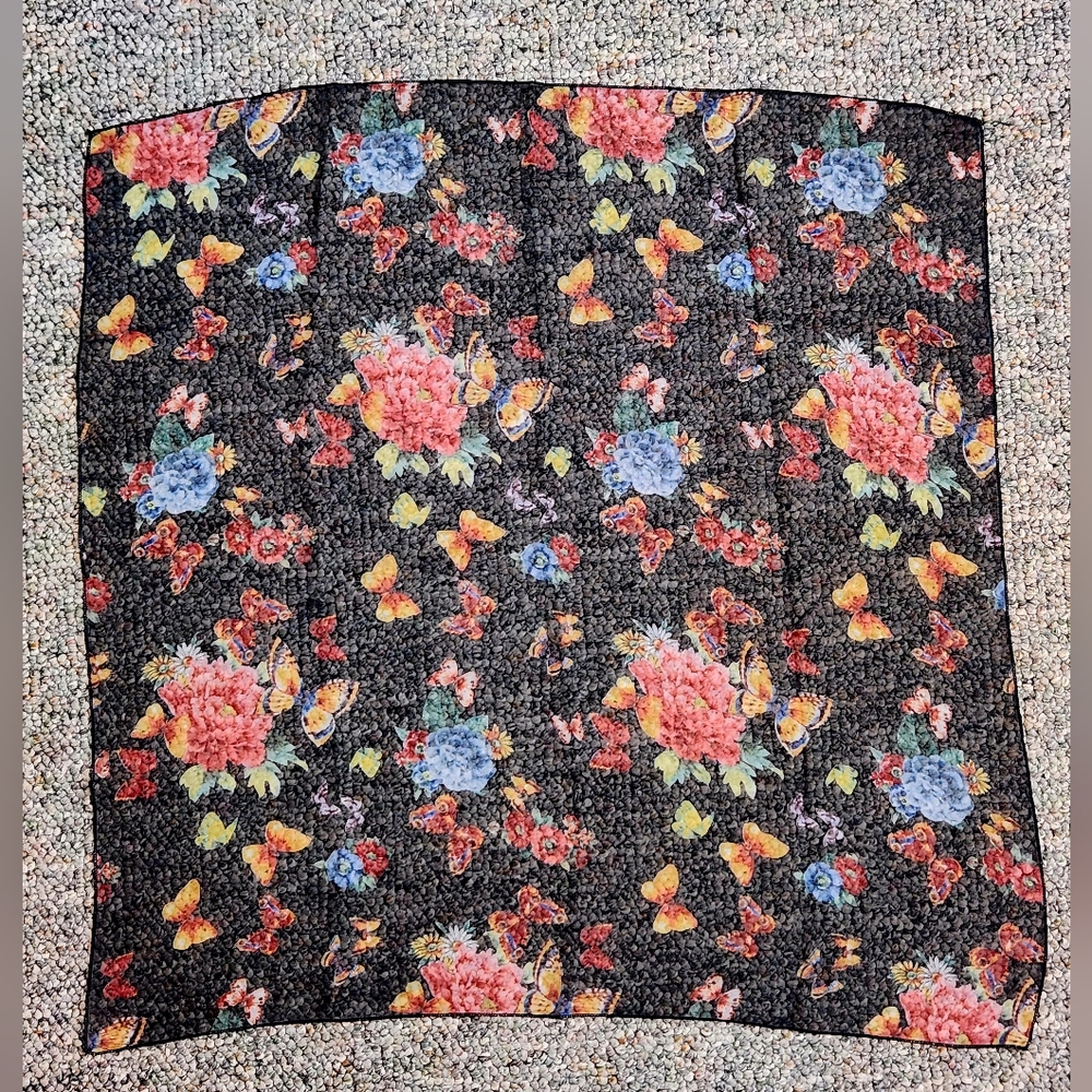 Anthropologie Floral/Butterfly Pattern Neck Scarf